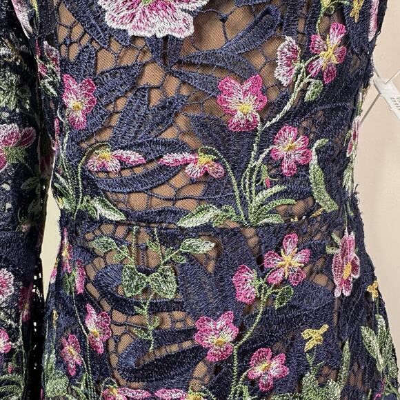 NWT Marchesa Notte Sheath Dress Alexis Floral Embroidered Size 6 Formal Romantic - Picture 4 of 16